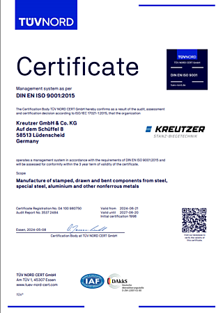 DIN EN ISO 9001 2015 KREUTZER
