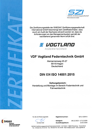 VDF ISO 14001 de