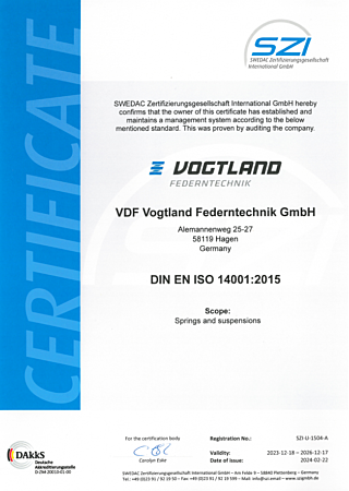 VDF ISO 14001 en